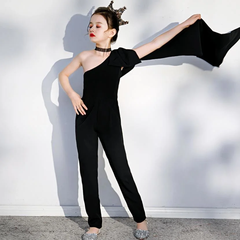 

2022 Spring Autumn New Children Strapless Casual Rompers Elegant Girls Princess Gown Jumpsuit For Birthday Wedding Party A606