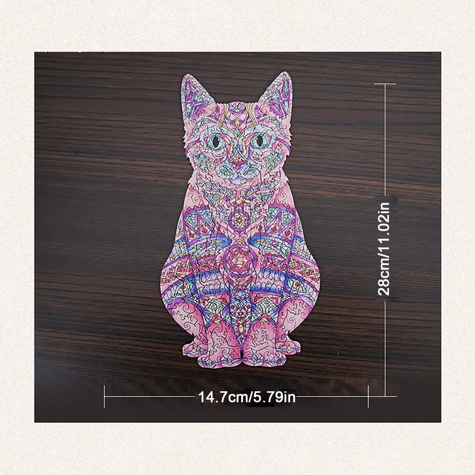 

Cat Puzzle Wooden Rainbow Cat Puzzle Wooden Puzzle Unique Shape Puzzles Home Decoration Birthday Present