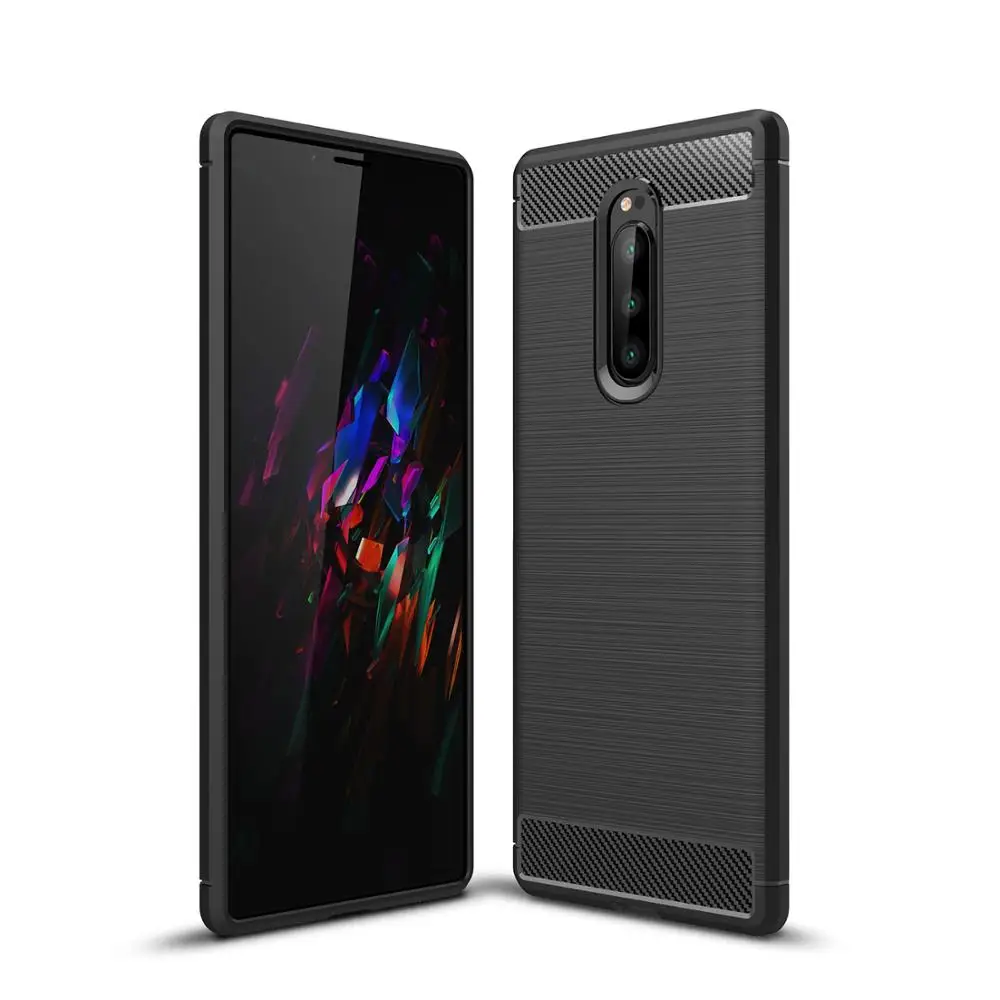 Прочный мягкий чехол для телефона TPU Armor Sony Xperia 1 5 8 10 Plus L1 L2 L3 XZ1 XZ2 XZ3 XA1 XA3