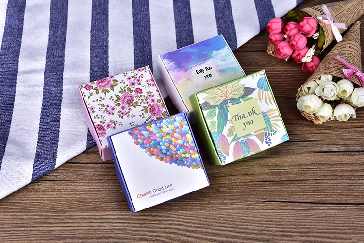 Новинка 50 шт. Весенняя бумажная коробка с цветами в качестве мыла свечи печенья