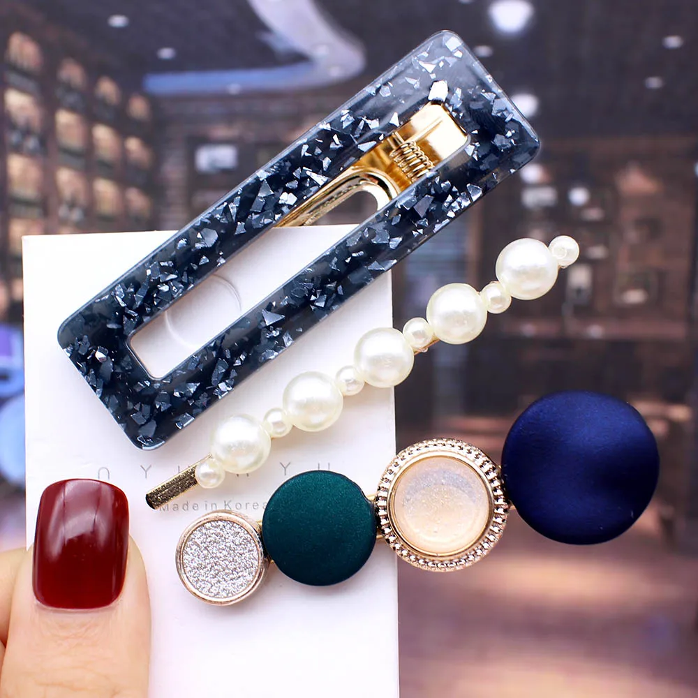 3pcs per set Ins Fashion 1 комплект женские элегантные жемчужные заколки для волос сладкий головной убор шпильки заколки аксессуары для волос из ацетатного волокна Набор для волос - Цвет: 3pcs per set
