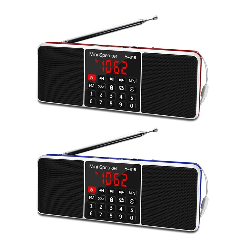 Многофункциональный цифровой fm-радио двойной динамик Mp3 музыкальный плеер