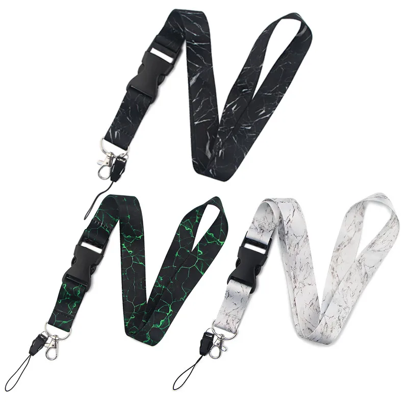 

Marbling Lanyard for Keys Camera USB ID Badge Holder Whistle Mobile Phone Straps Neckband Hang Rope Webbing Keychain Lanyards