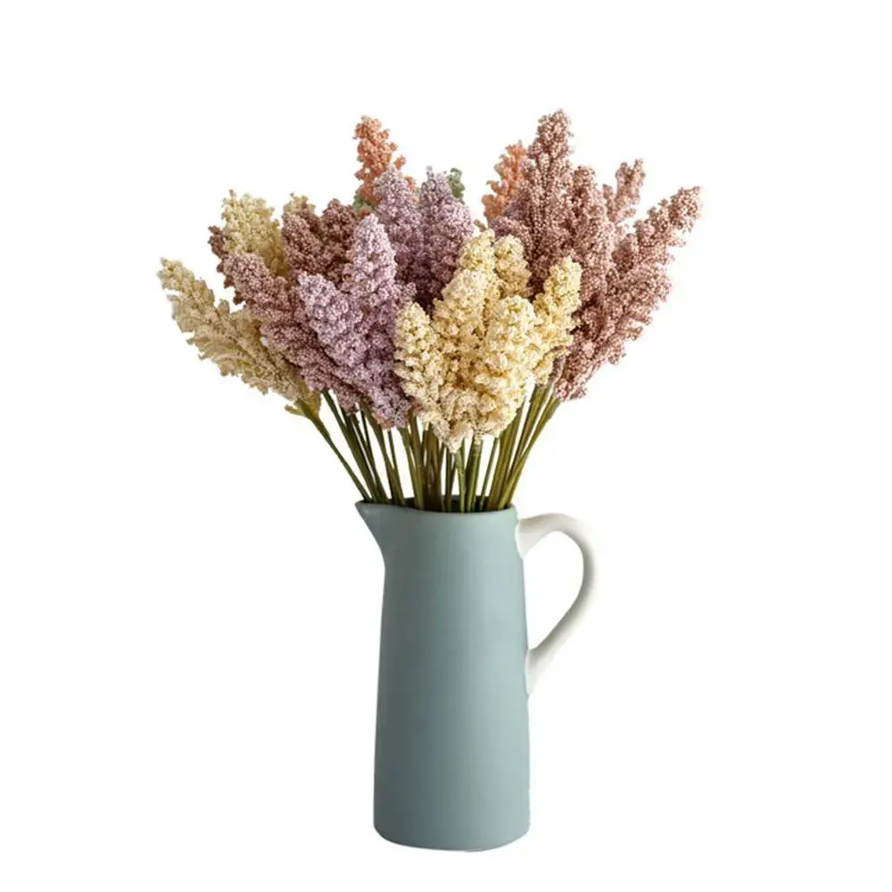 

Artificial Flowers Granules Foam Lavender Decorative Vases Fake Decoration For Home Accessories Flowers Plants Grain Spike Q4Q3