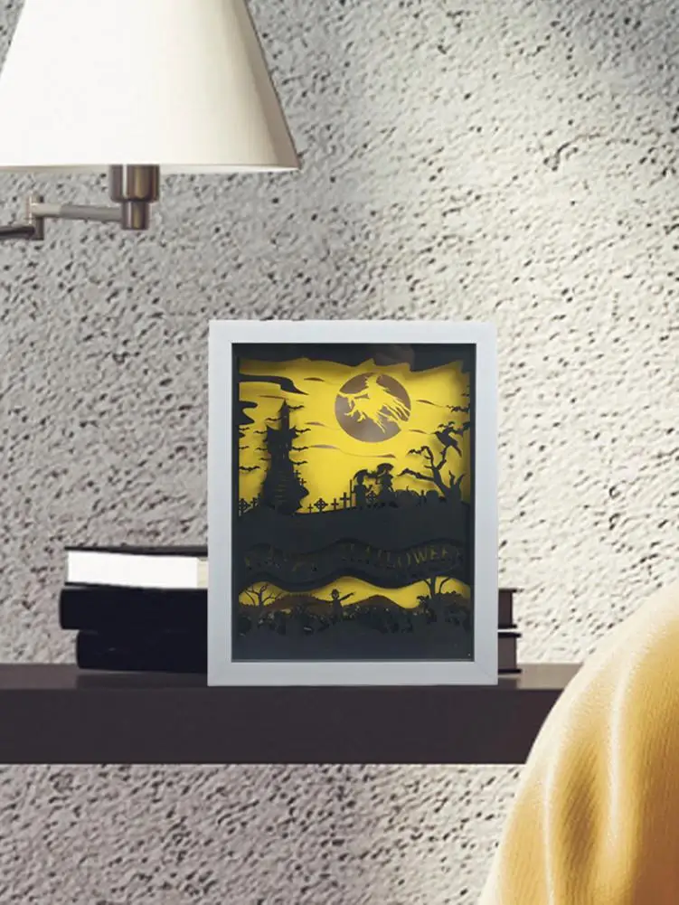 Подарочная фоторамка бумажная коробка светильник ночник с резьбой по бумаге