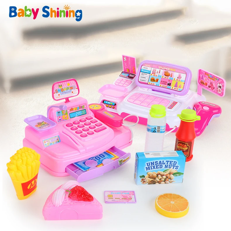 Детский сверкающий игрушечный симулятор супермаркета игрушка-касса детский