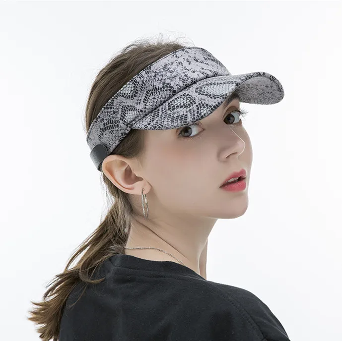 Летняя женская шапка без козырька от солнца Кепка с УФ защитой из змеиной кожи