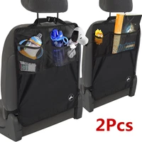2pcs car back seat kick mat with storage bag back protector cover keep clean scuff dirt protect anti kids baby children kick pad