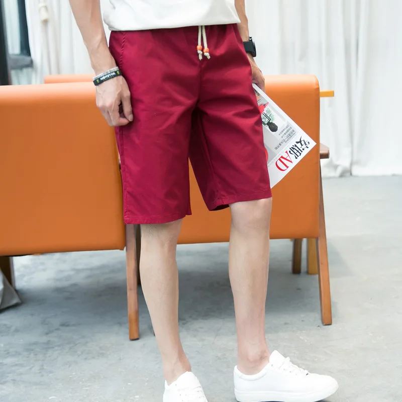 

Brand Breathable Elastic Waist Shorts Men Quality Summer Cotton Male Shorts Casual Jogger Plus Size M-5XL Solid Color Shorts