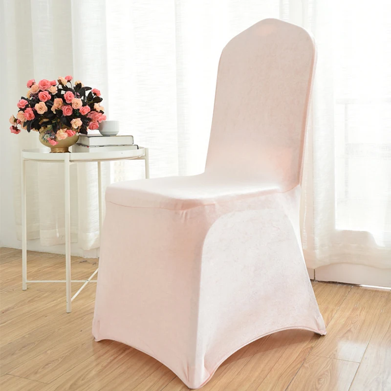 50/100 шт./лот плюшевая ткань сплошной цвет крышка стула стул для столовой протектор