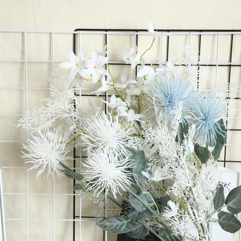 

3 Head Imitation Flowers Dandelion Flower Ball Table Chrysanthemum Artificial Flower for Home Wedding decoration Flowers