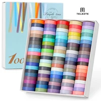 100 pcsset basic solid color washi tape rainbow masking tape decorative tape sticker scrapbook diary stationery washi set tapes