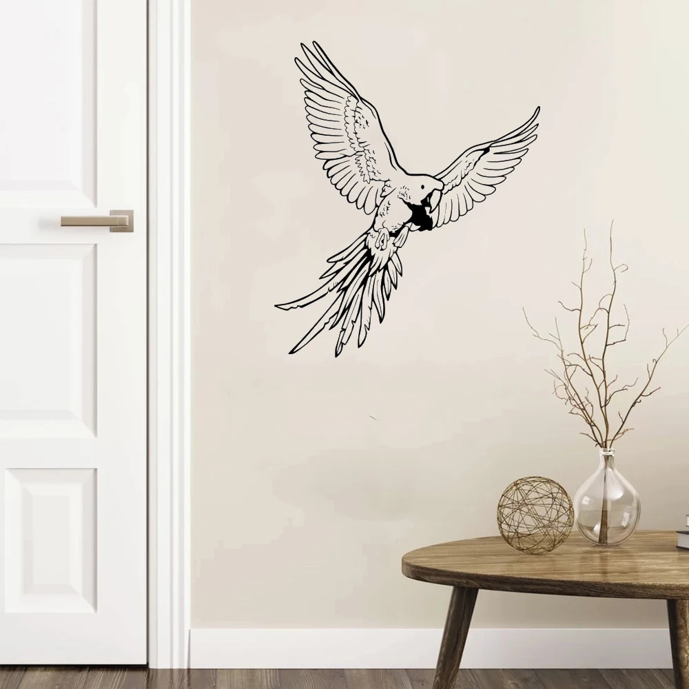

Симпатичная и красивая наклейка на стену в виде попугая, наклейка на стену в виде птицы, домашний декор для гостиной, спальни, зоопарка, виниловая роспись dw6569