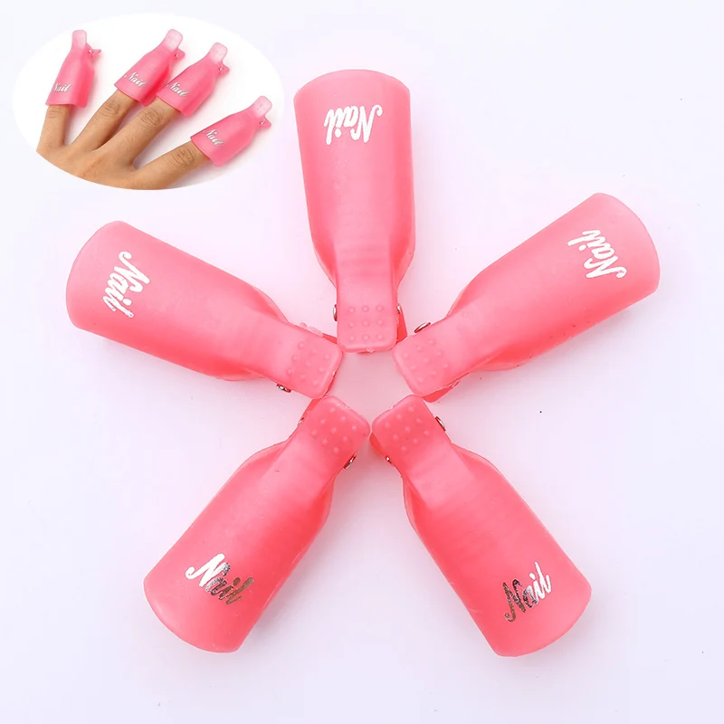 5pcs Soak Off Cap 6 Комплект инструментов для маникюра гель для снятия лака Очиститель клипса колпачок удалитель салфетки без ворса лак для ногтей хлопок кутикулы толкатель маникюрные советы - Цвет: 5pcs Soak Off Cap 6