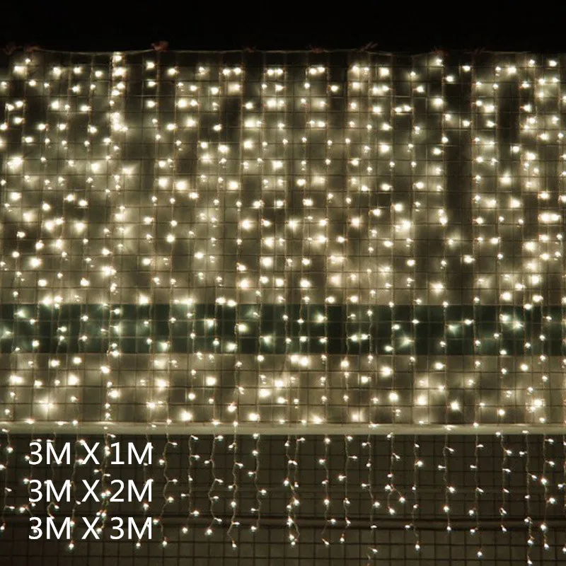 3*3m 300leds Led Curtain String Light Christmas Garland Patio Window Decor Fairy Lights Kerst . | Лампы и освещение