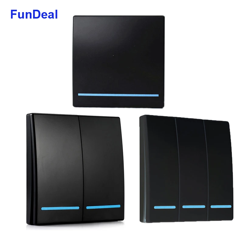 Беспроводной смарт переключатель FunDeal 1/2/3 банды 433 МГц светильник RF с