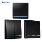 Беспроводной смарт-переключатель FunDeal, 123 банды, 433 МГц, светильник RF с дистанционным управлением, 110 В, 220 В, приемник TX, настенная панель, кнопочный передатчик