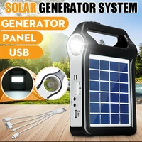 portable 6v rechargeable solar panel power storage generator system usb charger with lamp lighting home solar energy system kit