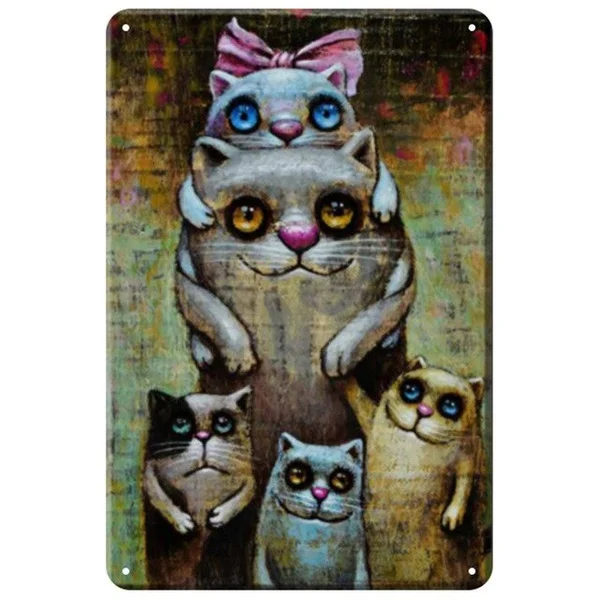 

Cats Plaque Metal Vintage Tin Sign Pin Up Shabby Chic Decor Metal Signs Vintage Bar Decoration Metal Poster Pub Metal Plate