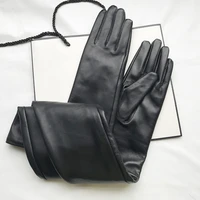 mens gloves real leather extra long straight style sheepskin gloves winter warm long cuff gauntlet gloves new genuine leather