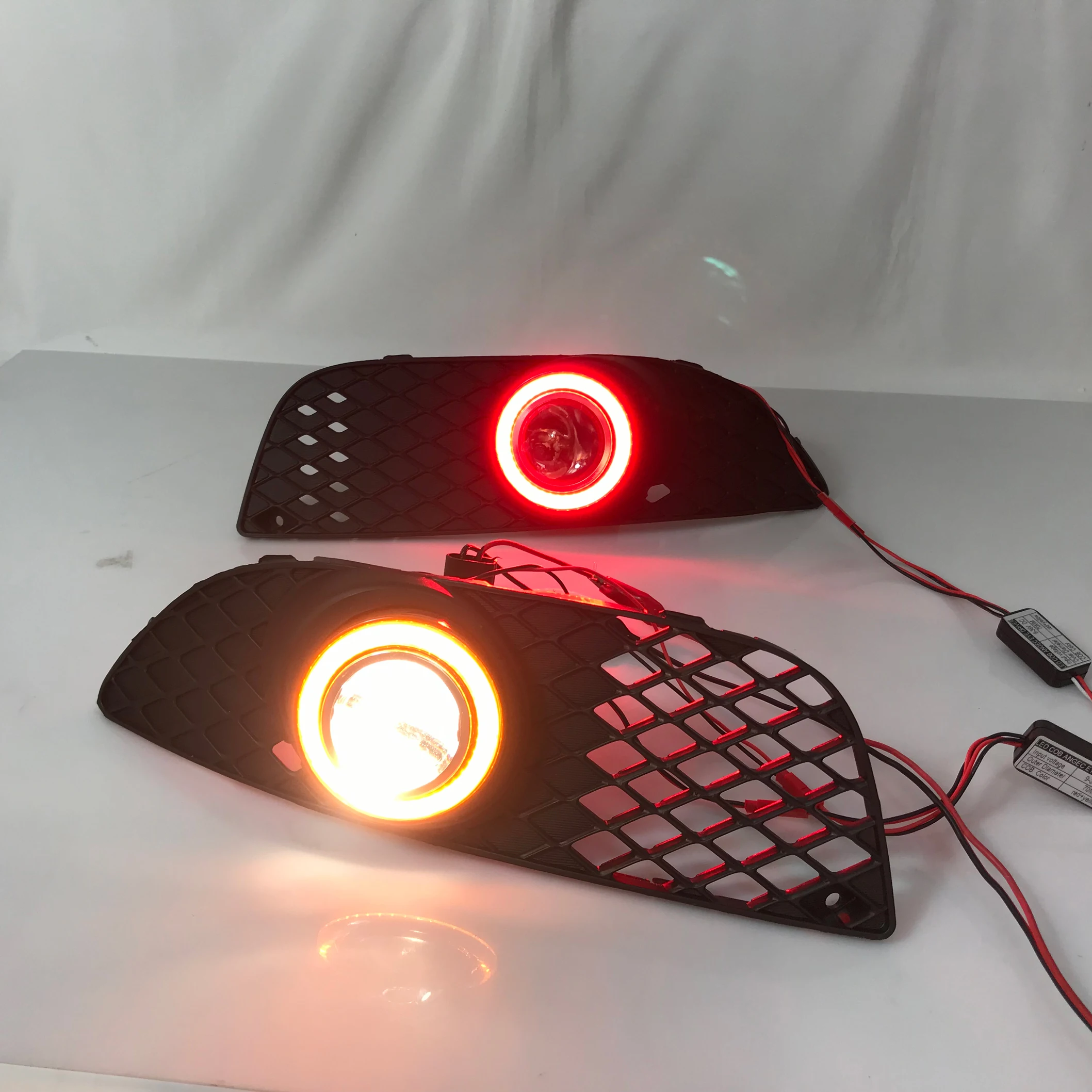 

LED Daytime running light fog lamp refit angel eye lens with yellow light steering is suitable for 2009-12 mitsubishi lancer-ex