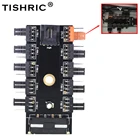 TISHRIC PWM, охлаждающий вентилятор, док-станция, устройство для охлаждения, розетка питания 12 В, от 1 до 10, 4-контактный блок питания Molex, адаптер контроллера скорости ПК