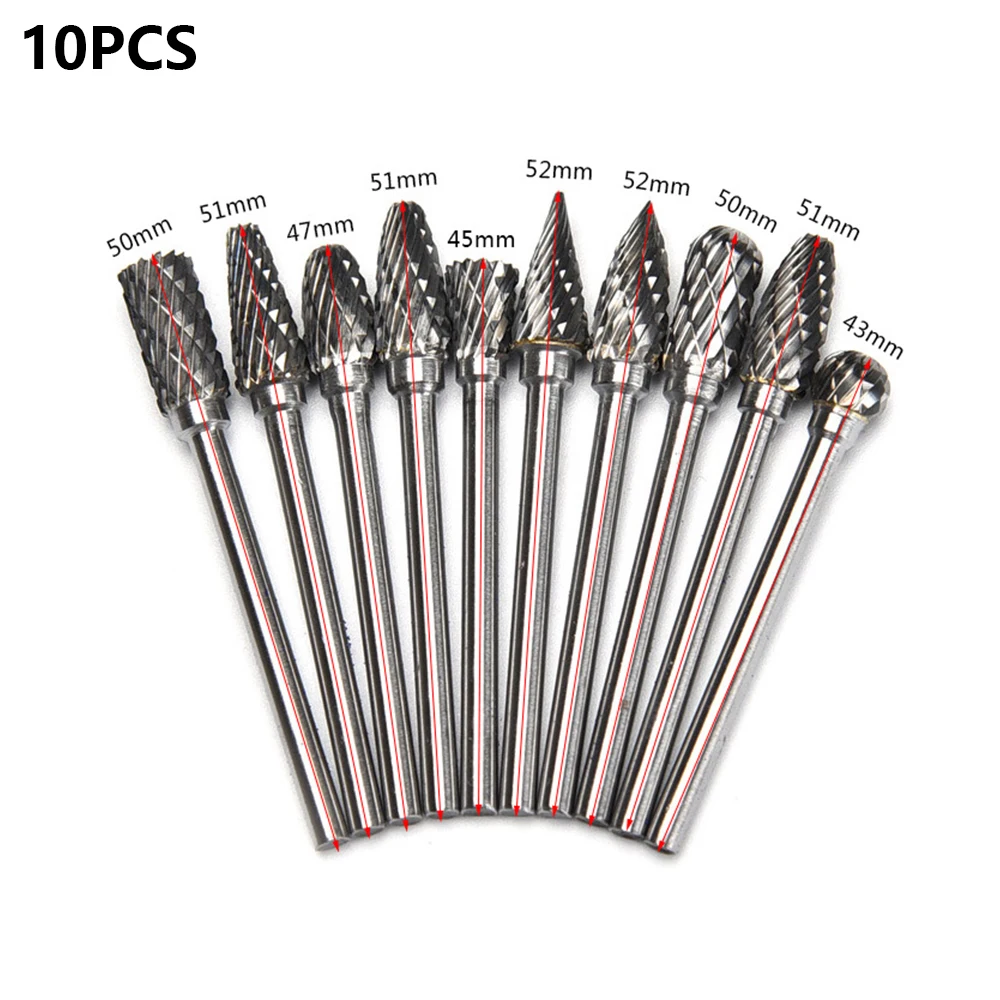 Набор шлифовальных головок из вольфрамовой стали 10 шт./компл.|Абразивные