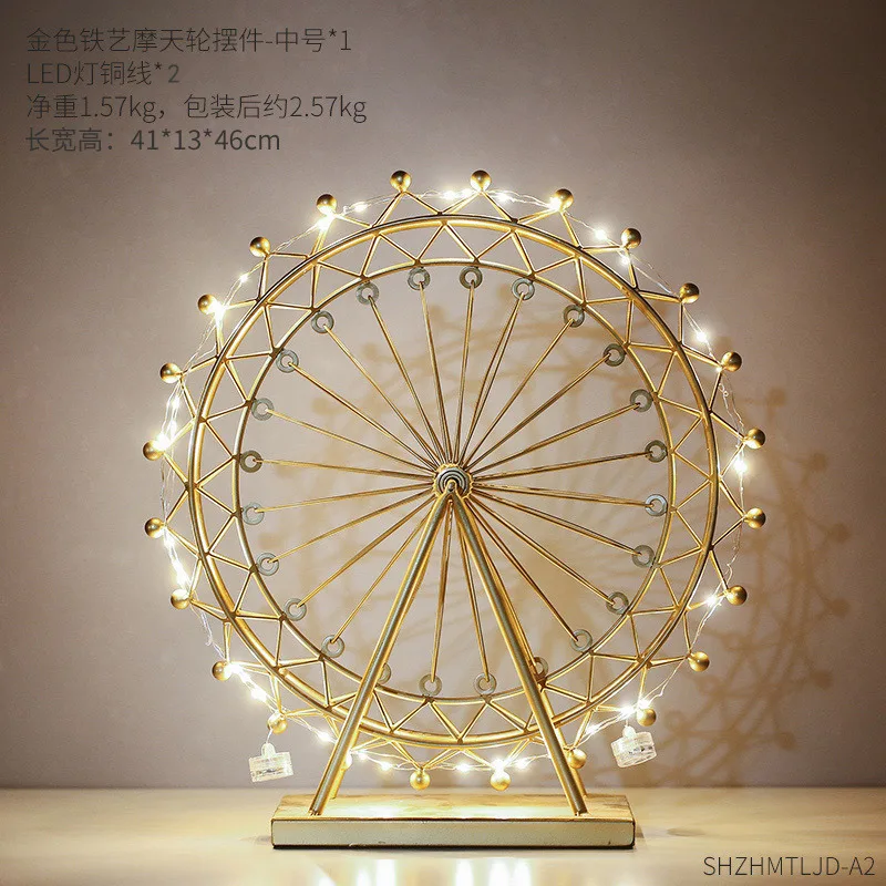 

Modern Simple Metal Crafts Home Living Room Bedroom Decorations Iron Ferris Wheel Porch Creative Ornaments