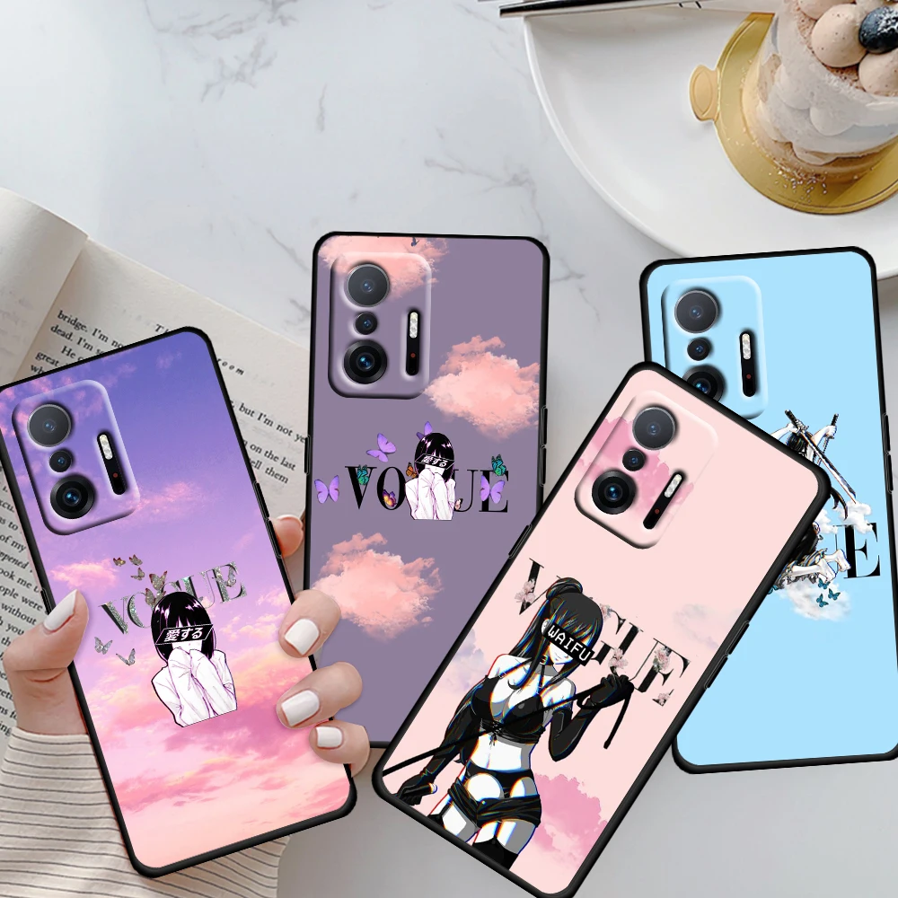 

Fashion magazine brand Soft Shockproof Black Phone Case For Xiaomi Mi 11T Pro 11 10 Ultra Lite 11i 10i 10S 5G Cover