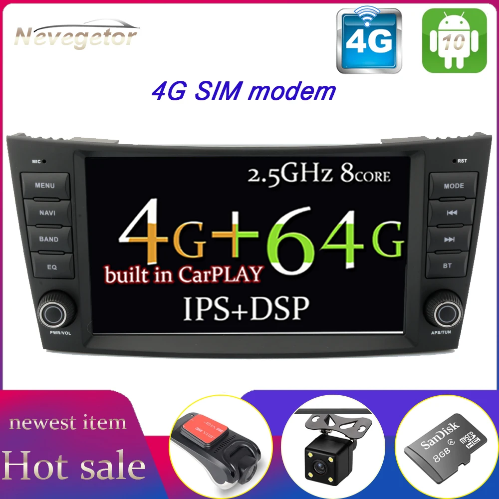 DSP IPS 4G 64G Android 9 0 2 din автомобильный DVD плеер для Mercedes Benz E class W211 E200 E220 E300 E350 E240 E270 E280 CLS