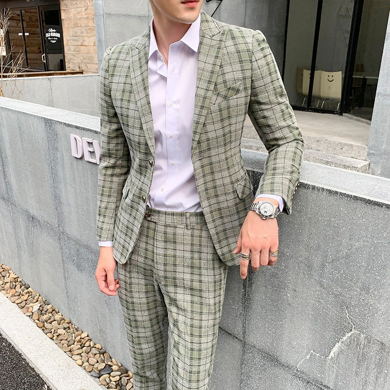 Костюм Homme Vestito Uomo Elegante костюм Mariage клетчатые итальянские костюмы мужские
