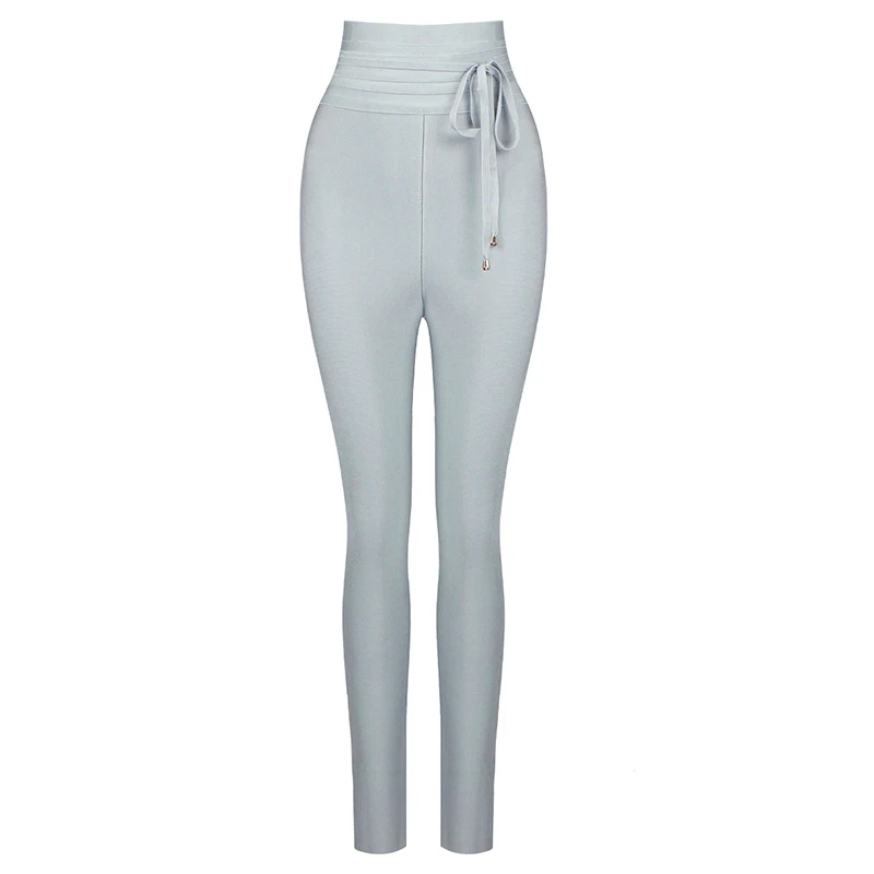 

High Quality Black Grey Pink Rayon Bandage Pant Sexy Fashion Celebrity Pant