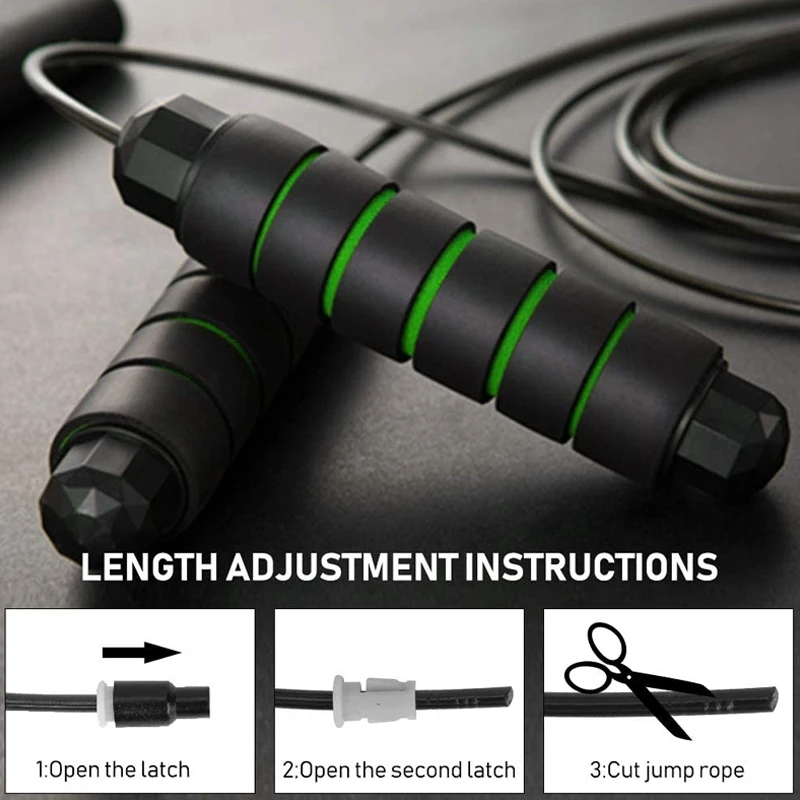 

2 Pieces Of Jump Rope Sport Speed Rope for Fitness, Weight Loss.Professional Ball Bearing and Anti-Slip Handles