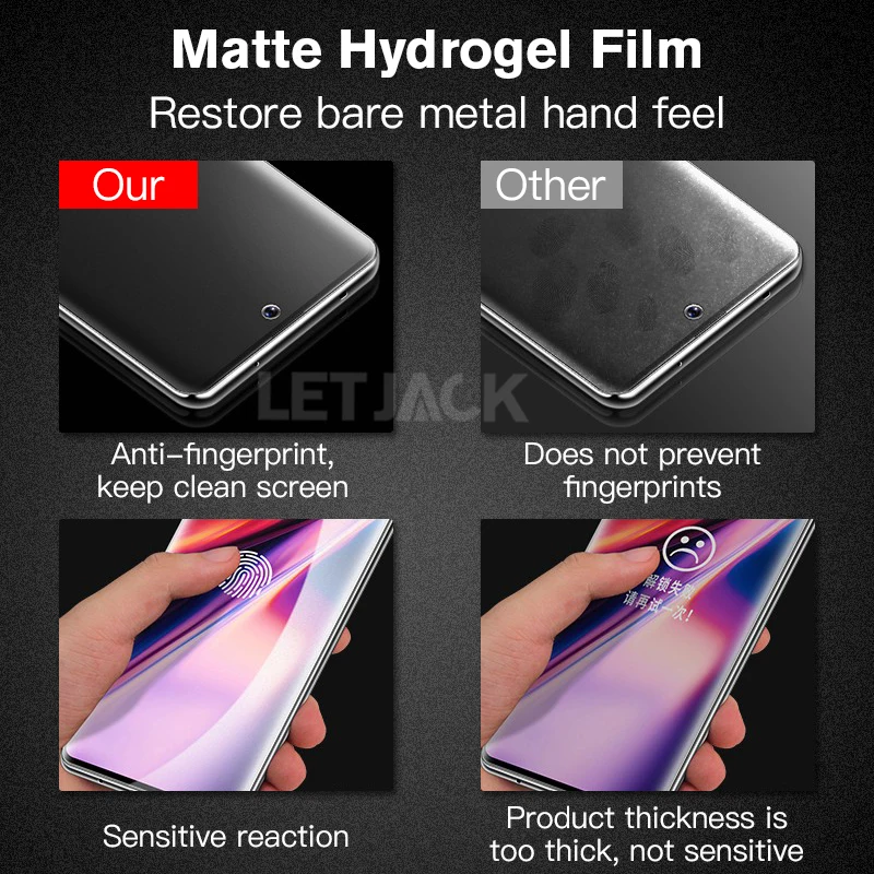 999D No Fingerprint Matte Hydrogel Film for Samsung Galaxy Note 20 Ultra 8 9 10 Plus S8 S9 S10 S20 S21 S22 Plus S10e Soft Film