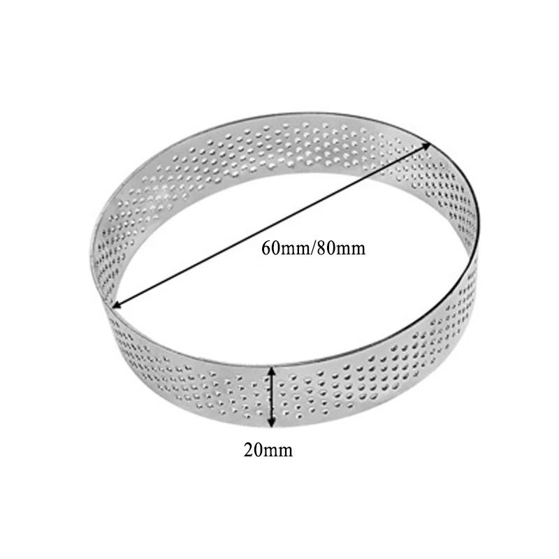 60/80 мм Мини Tart кольцо из нержавеющей стали клетчатая форма маленький круглый