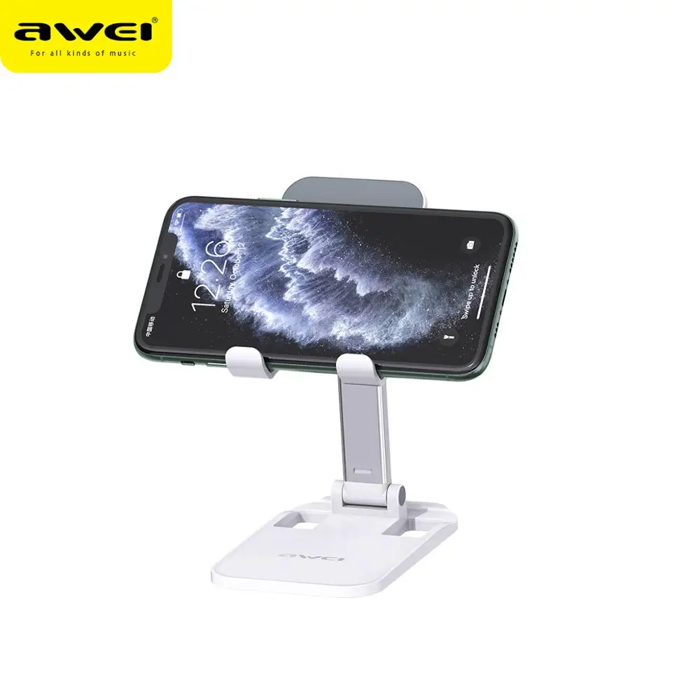 

AWEI Portable Metal Phone Holder Desktop Foldable Stand Extend Holder For Universal Mobile Phones