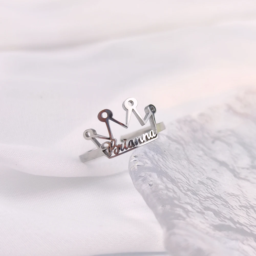 Кольцо с именем на заказ Sherman кольцо любовным узором индивидуальное женское из