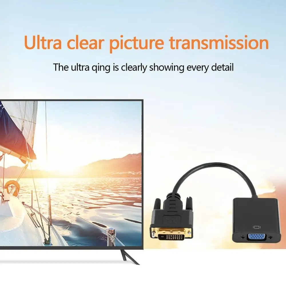Full HD 1080P DVI-D to VGA Active Adapter Converter Cable 24+1 Pin Male 15Pin Female Monitor for PC Display Card |