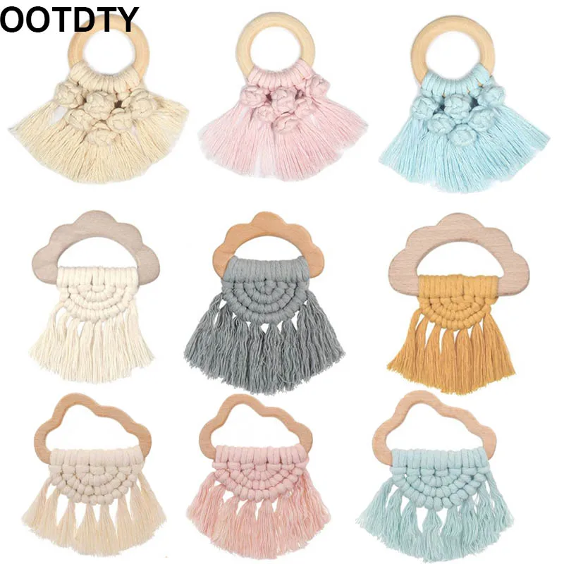 Винтажный детский деревянный Прорезыватель для зубов в форме облака