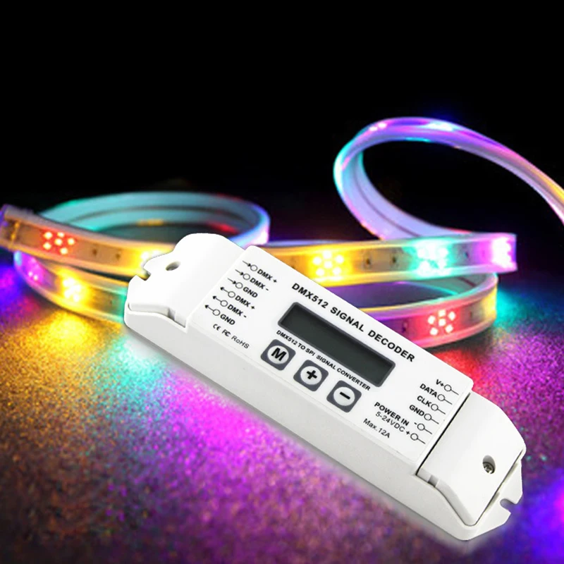 5V 12V 24V BC-820 DMX to SPI декодер сигналов DMX512 1990 Контроллер конвертер для PD6803 8806