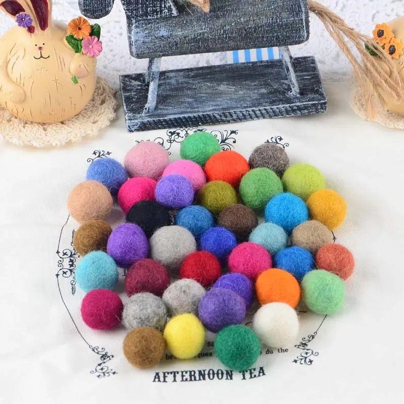 10 шт./лот 2 см шерстяные войлочные шарики чистая шерсть без пены Diy ремесло помпоны