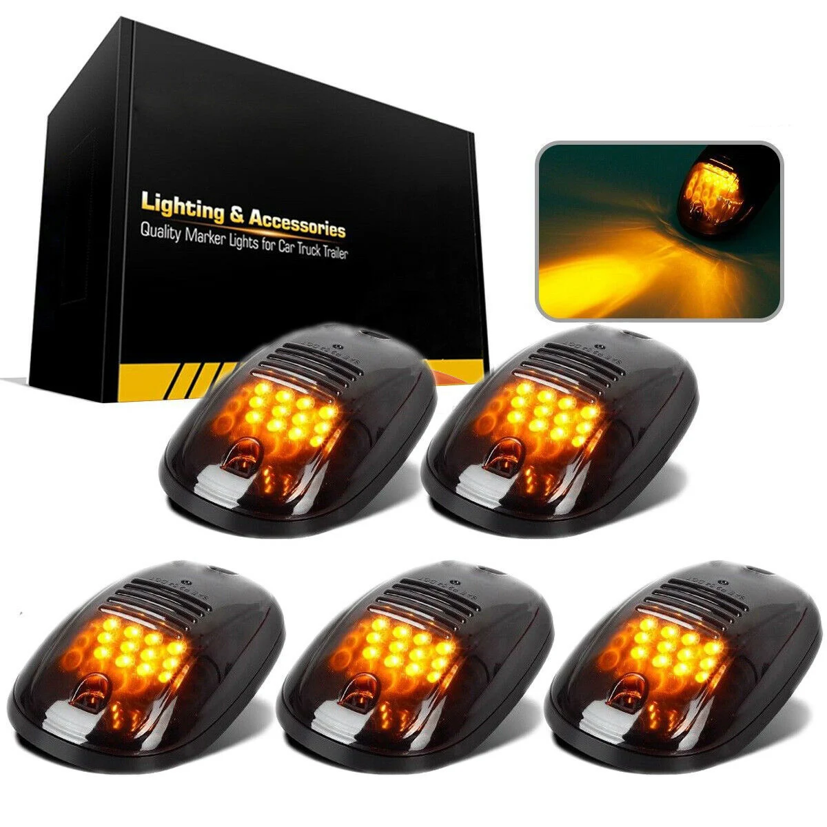 

Attachment Car Lights Foggy day Kit Night time Set 12 LED Amber Lamps Top