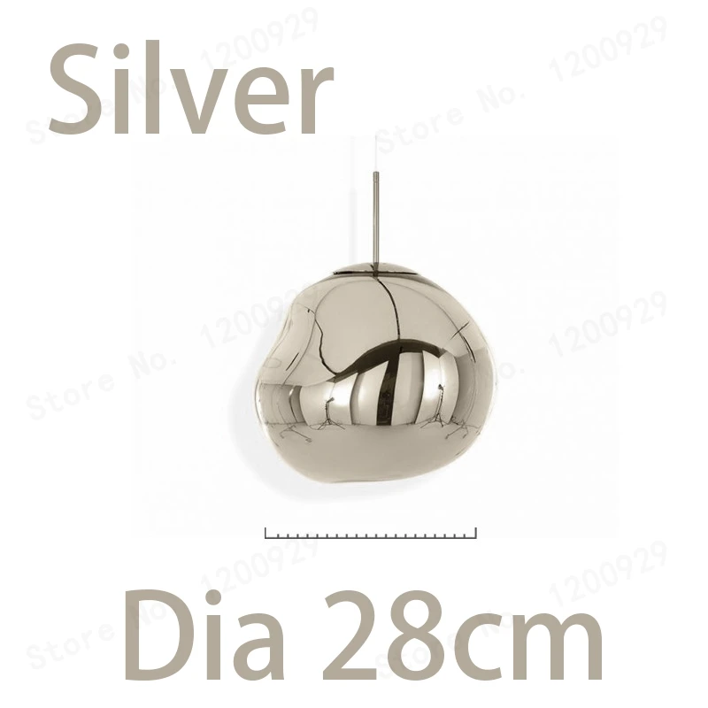 Dia 28cm Silver Скандинавская Лава стеклянная подвесная люстра в форме шара лампа прозрачная Современная фантазия Волшебная Люстра для ресторана бар кафе - Цвет корпуса: Dia 28cm Silver