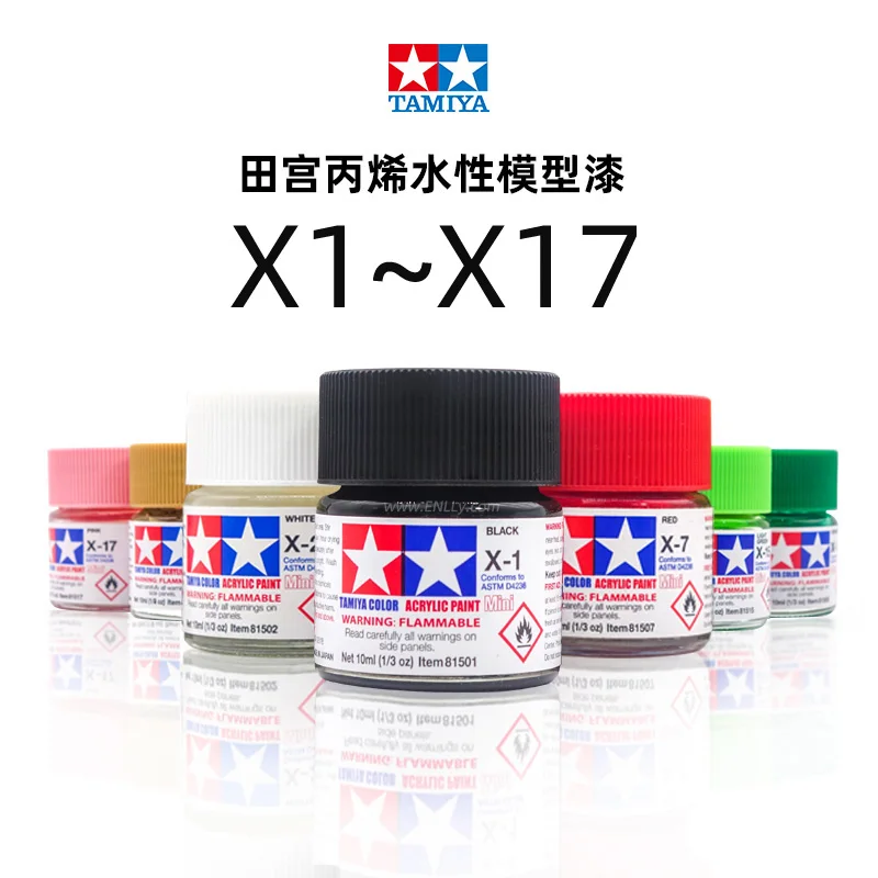Tamiya 10ml Color Acrylic Paint(Mini's) 81501-81517 Bottles X-1 To X-17 Colors/Gloss | Other Tool Parts