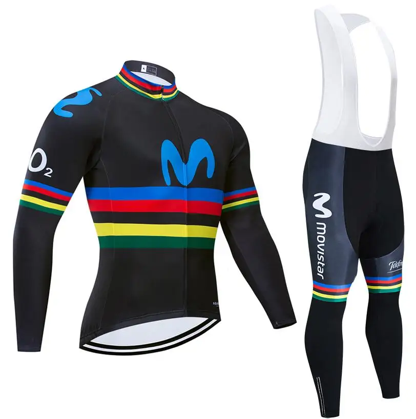 Зеленый movistar TEAM велосипедная куртка 20D набор велосипедных штанов Ropa Ciclismo мужская зимняя теплая флисовая pro трикотаж для велосипедистов одежда - Цвет: Зеленый