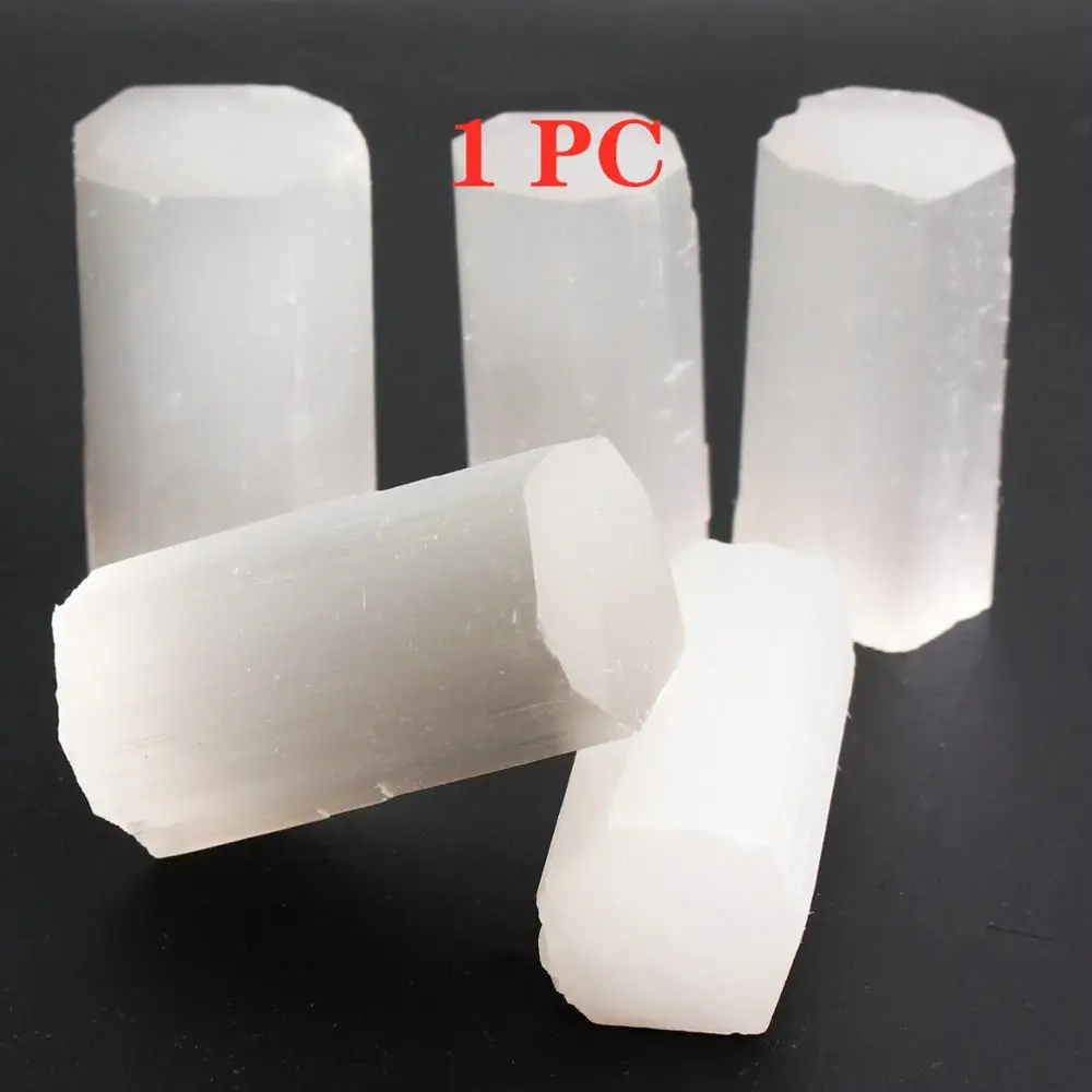 1 шт. натуральный белый селенит палка цилиндр Кристалл исцеляющая палочка