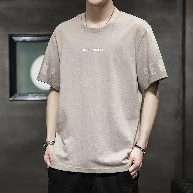 

T-shirt men's summer 2021 new trendy brand trend cotton casual half-sleeved clothes loose Korean compassionate