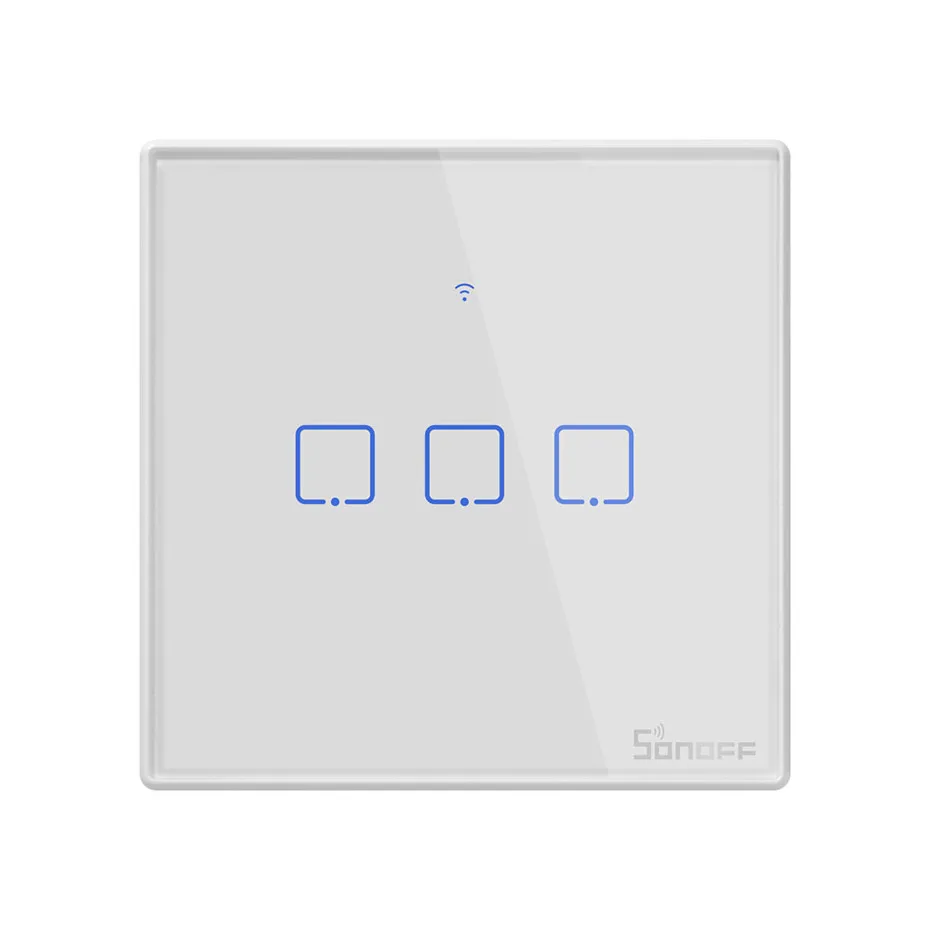 Интеллектуальный выключатель света Sonoff T2 UK интеллектуальная беспроводная(Wi-Fi) RF433/приложение ewelink/сенсорный экран Управление настенный светильник Переключатель 1/2/3, обновление от Sonoff T1, для Alexa