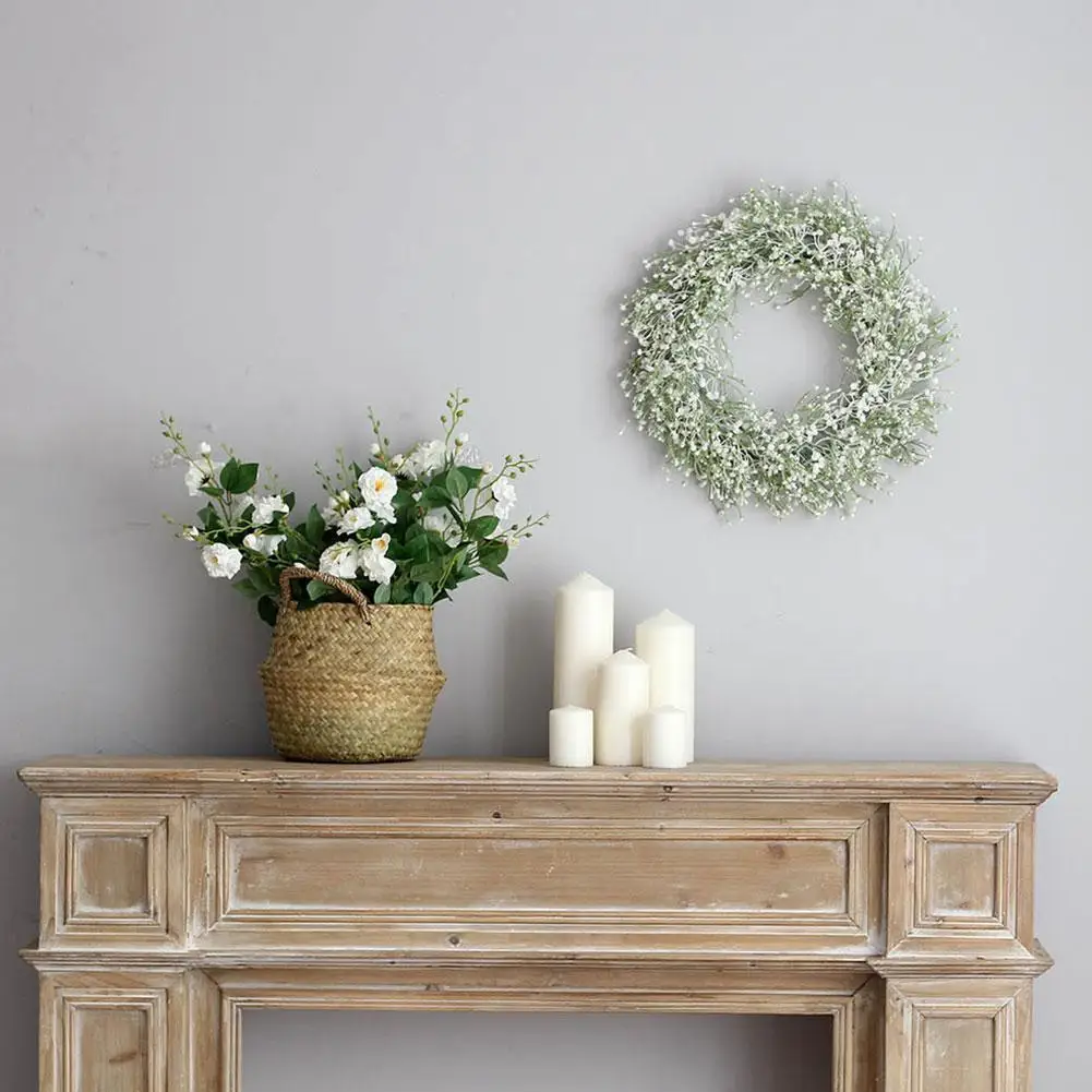 

Artificial Wreath Garland For Party Wedding Front Garland Decoration Gypsophila Grass White Decoration Simulation Wall Door P4X6