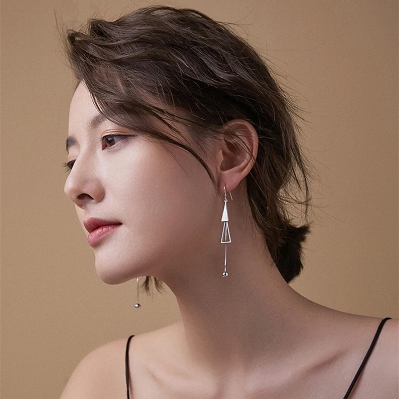 

MENGYI Kpop Fashion Triangle Tassel Long Earrings For Women's Elegant Geometric 9 2 5 Ear Line Party Bar Jewelry Multiple Styles